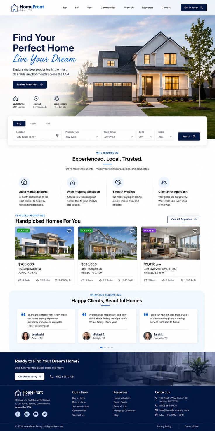 Modern Real Estate Website Template — tampilan 1
