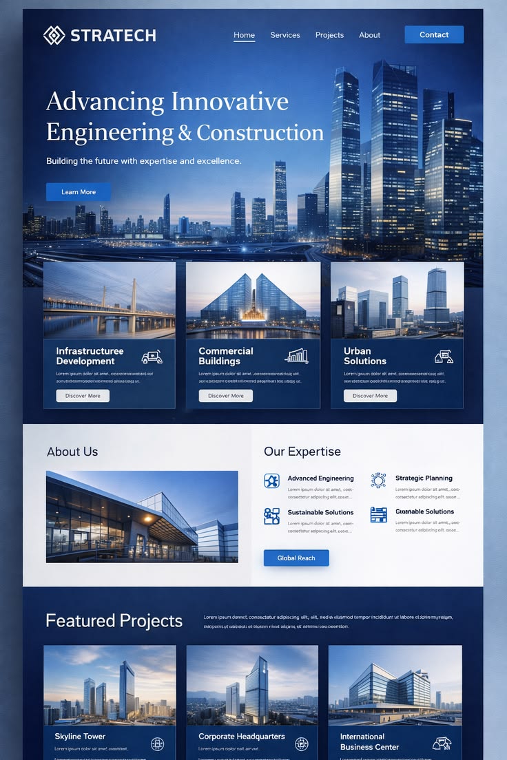 Luxury Engineering & Construction Brand Design | Corporate Website — tampilan 1