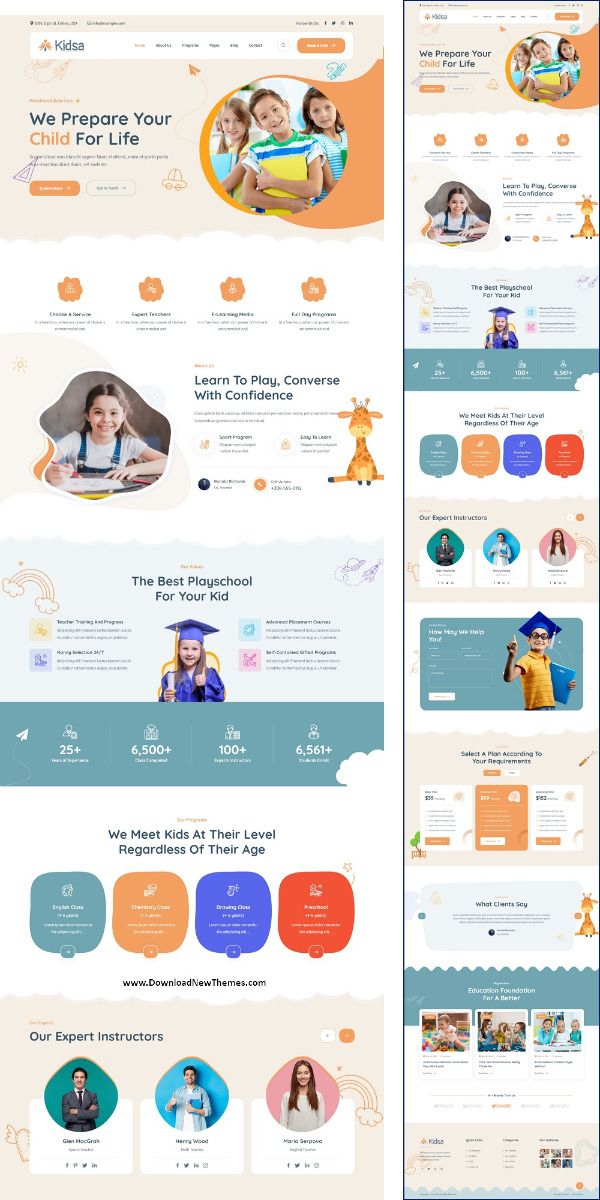 Kidsa - Kindergarten & School WordPress Theme — tampilan 1