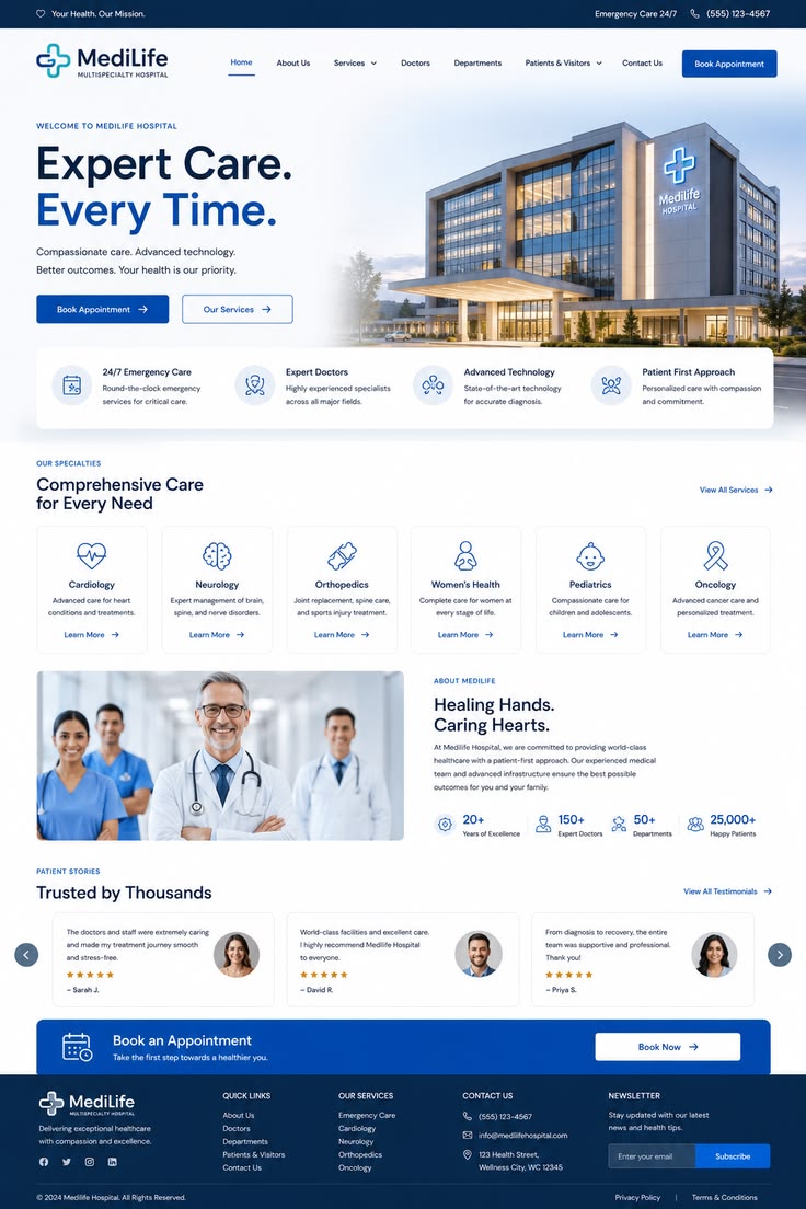 Hospital Website Design | Modern Healthcare & Medical Website — tampilan 1