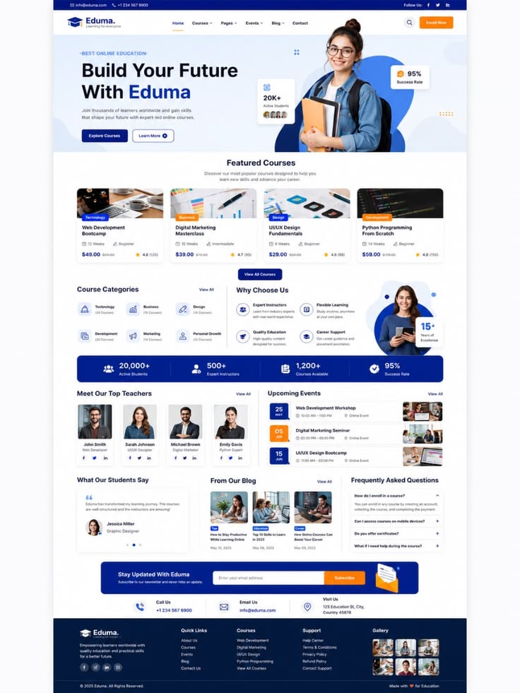 E-Learning Website Design Inspiration | Online Course Landing Page — tampilan 1